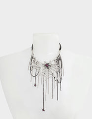 RICH WITCH SPIDER BIB NECKLACE RED