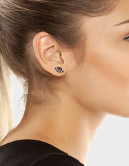 FOOTBALL STUD EARRING BROWN