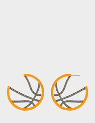 BASKETBALL HOOP EARRINGS ORANGE