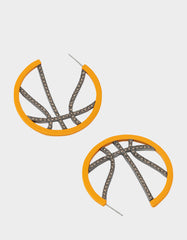 BASKETBALL HOOP EARRINGS ORANGE