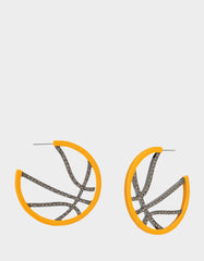 BASKETBALL HOOP EARRINGS ORANGE