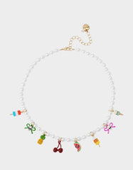 SUMMERWEEN CHARM FRONTAL NECKALCE PEARL