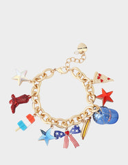 AMERICANA CHARM FLEX BRACELET RED