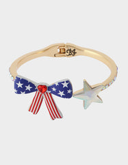 AMERICANA BOW HINGE BRACELET BLUE