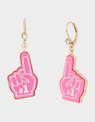 NUMBER ONE LEVERBACK EARRING PINK