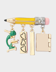 SCHOOL SUPPLIES BROOCH MULTI