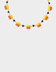 CANDY CORN FRONTAL NECKLACE ORANGE