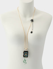 POISON LONG PENDANT NECKLACE BLACK