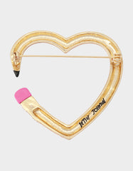 HEART PENCIL BROOCH PINK