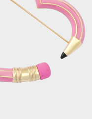 HEART PENCIL BROOCH PINK