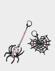 MISMATCH SPIDER WEB LEVERBACK EARRING BLACK