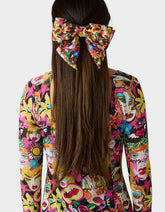 OVERSIZED BOW CLIP BLACK MULTI