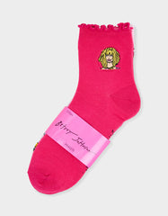 2-PACK EMBROIDERED CREW SOCK PINK MULTI