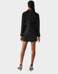 ROSETTE BLAZER DRESS BLACK