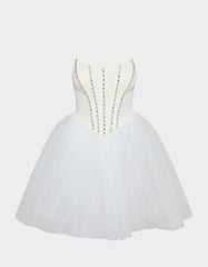 SHEER BALLERINA DRESS WHITE