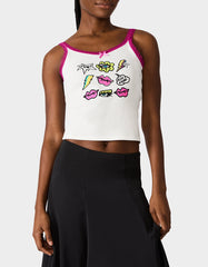 BETSEY ICON CLUSTER TANK WHITE