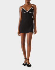 CRYSTAL SLIP DRESS BLACK