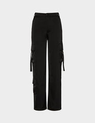 SILK UTILITY PANTS BLACK