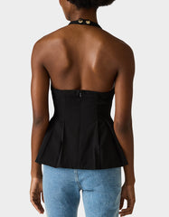 BUTTERCUP BUTTON TOP BLACK