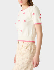 PETAL POP KNIT TOP OFF WHITE