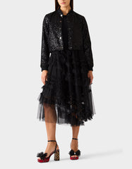GLITTERATI BOMBER JACKET BLACK SEQUIN