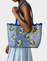MESHIN AROUND TOTE BLUE/STRIPE
