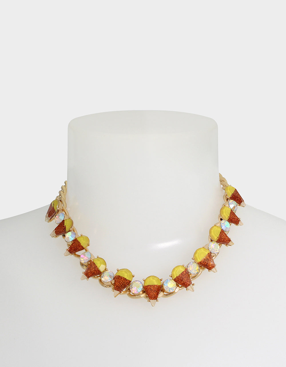 RICH WITCH CANDY CORN FRONTAL NECKLACE ORANGE