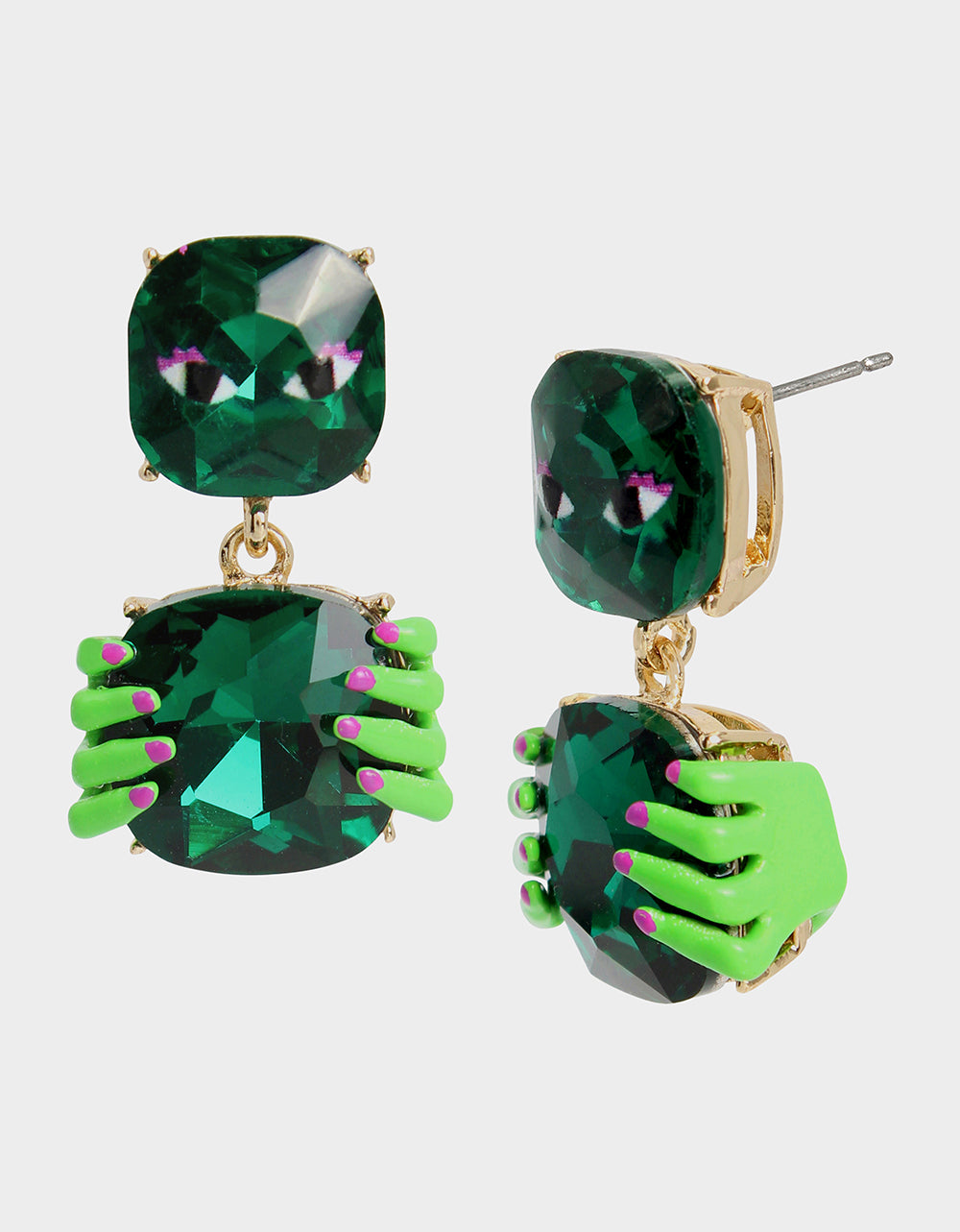 RICH WITCH ZOMBIE HAND EARRINGS GREEN
