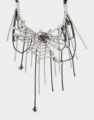 RICH WITCH SPIDER BIB NECKLACE RED