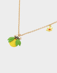 BEE FLOWER SHORT PENDANT NECKLACE YELLOW