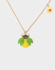 BEE FLOWER SHORT PENDANT NECKLACE YELLOW