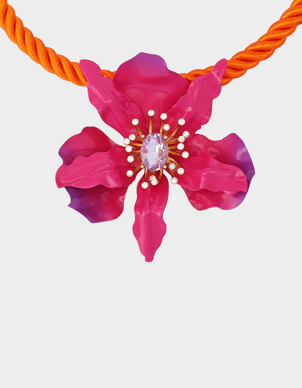 ORCHID SHORT PENDANT NECKLACE PINK