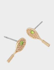 LOVE TENNIS RACQUET EARRINGS GREEN