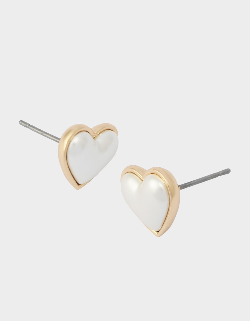HEART STUD EARRINGS PEARL
