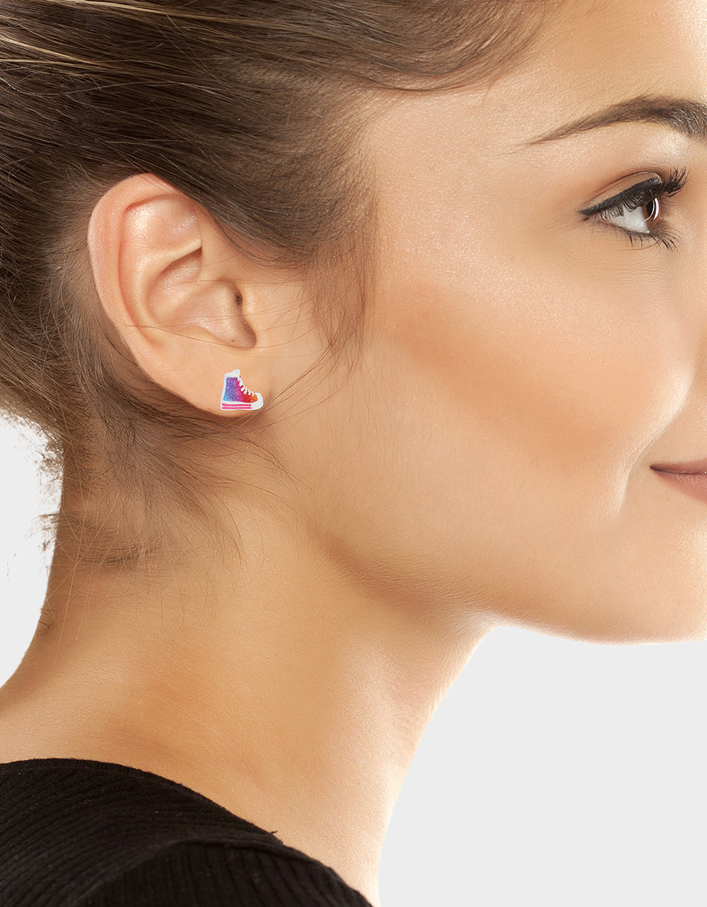 BASKETBALL HIGH TOP STUD EARRINGS MULTI