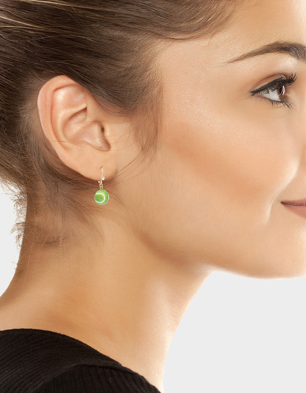 MISMATCH TENNIS RACQUET AND BALL EARRINGS GREEN