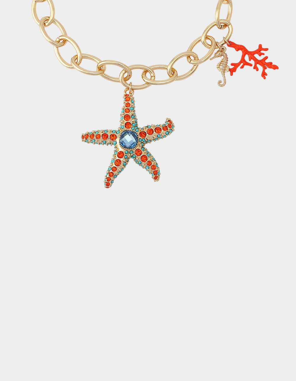 STARFISH SHORT PENDANT NECKLACE ORANGE
