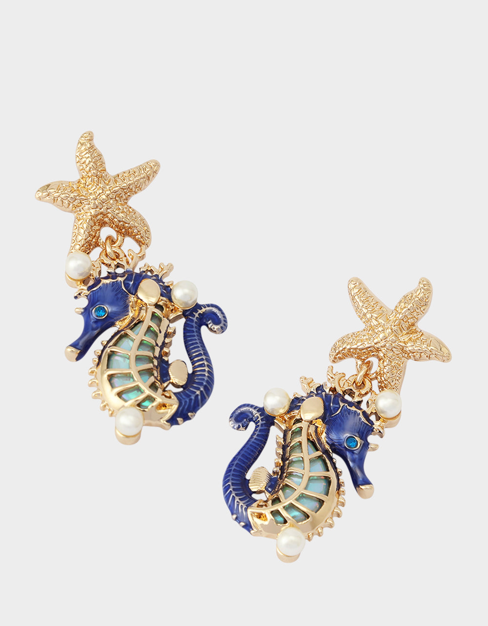 SEAHORSE STAR DROP EARRINGS BLUE