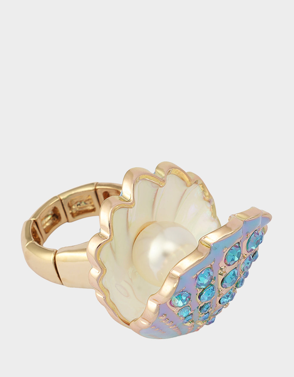 CLAM SHELL STRETCH RING BLUE