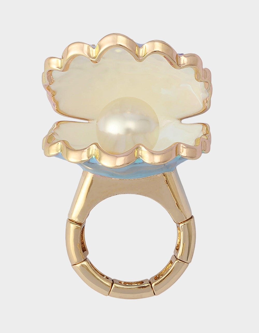 CLAM SHELL STRETCH RING BLUE