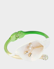 CALLA LILY BYPASS BANGLE BRACELET GREEN
