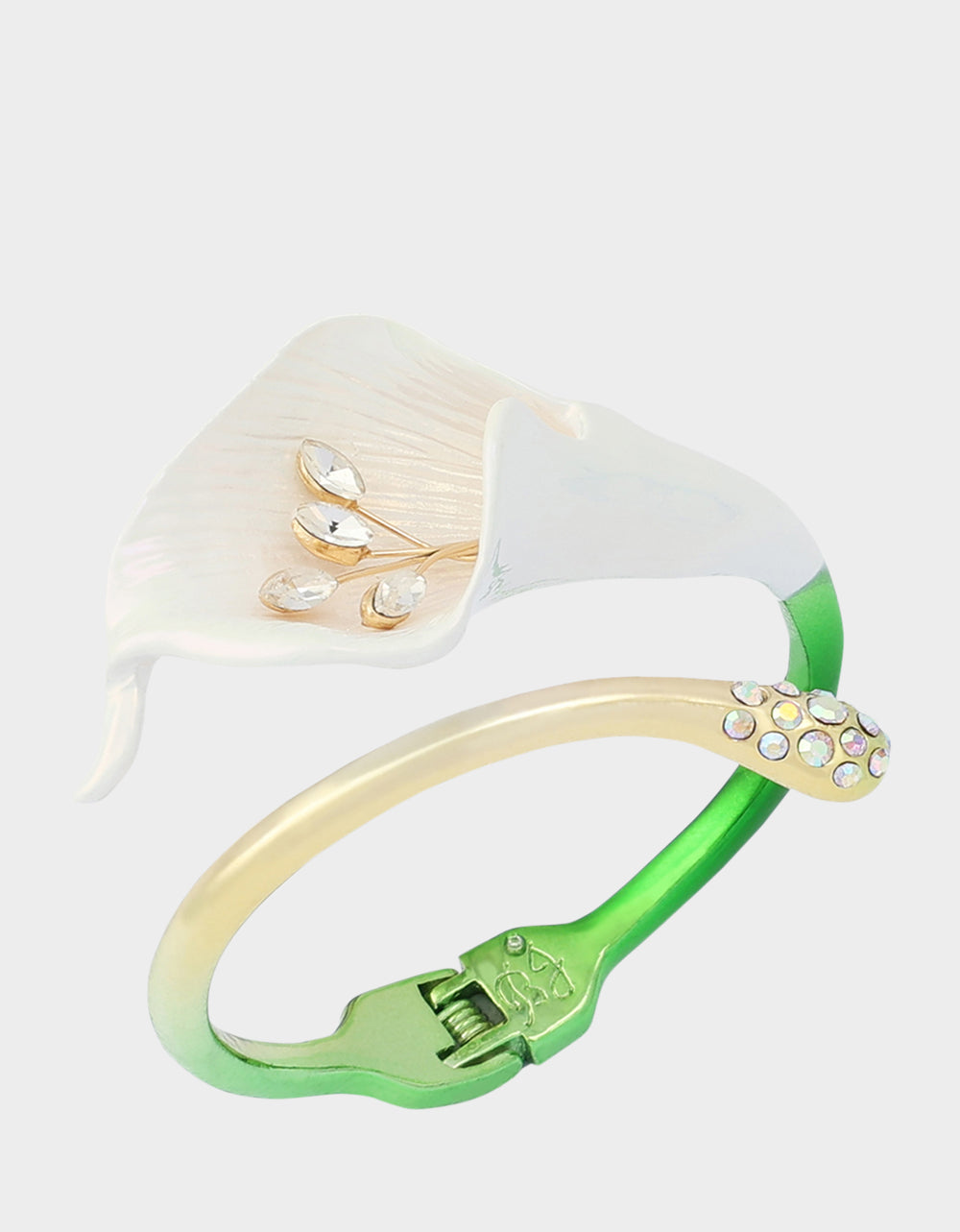 CALLA LILY BYPASS BANGLE BRACELET GREEN