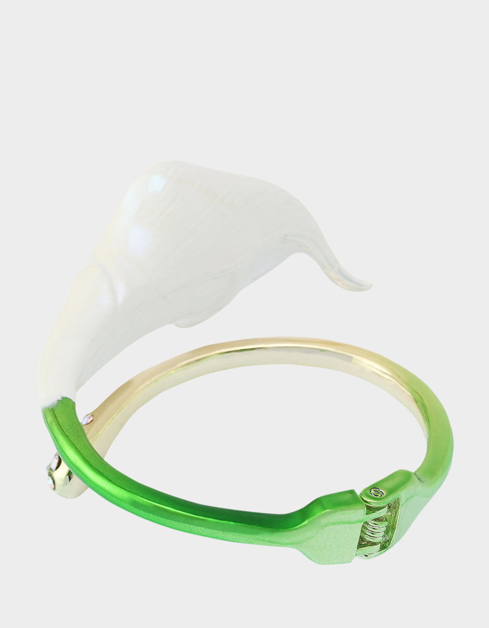CALLA LILY BYPASS BANGLE BRACELET GREEN