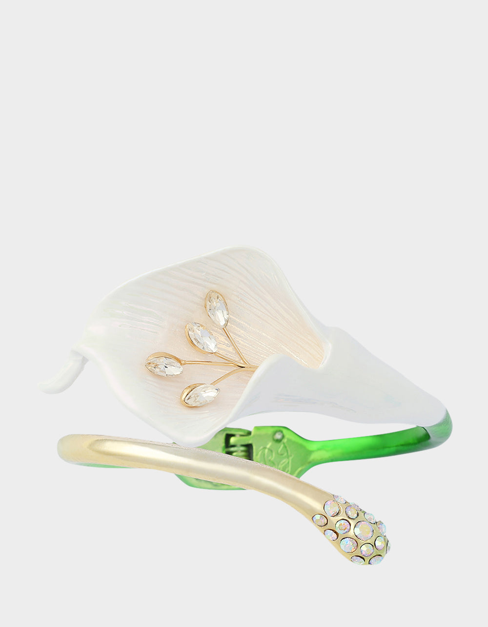 CALLA LILY BYPASS BANGLE BRACELET GREEN