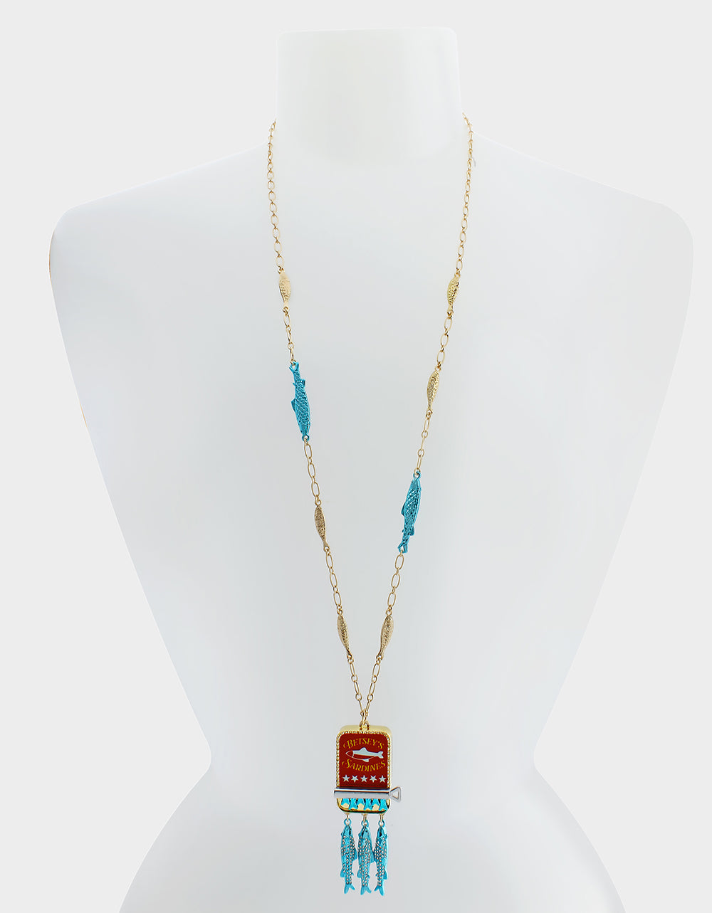 SARDINES LONG PENDANT NECKLACE BLUE