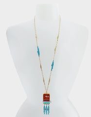 SARDINES LONG PENDANT NECKLACE BLUE