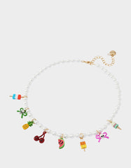 SUMMERWEEN CHARM FRONTAL NECKALCE PEARL