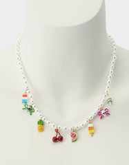 SUMMERWEEN CHARM FRONTAL NECKALCE PEARL