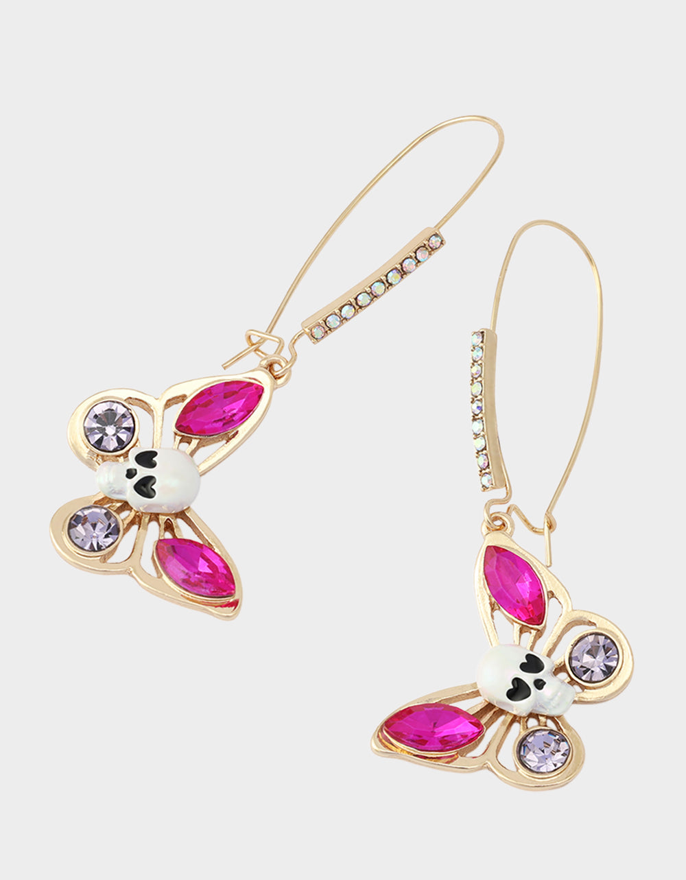SPOOKY BUTTERFLY SHEPHERD HOOK EARRINGS PINK