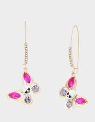 SPOOKY BUTTERFLY SHEPHERD HOOK EARRINGS PINK
